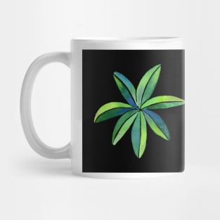 Tropical Umbrella Plant Modern Watercolor Illustration with a black background Mug